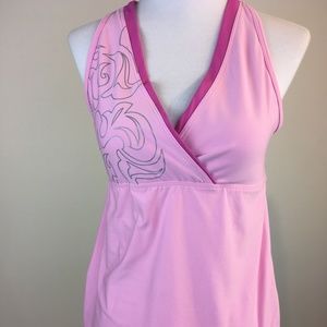 Nike Fit Dry Pink Racerback Embroidery Shirt Med